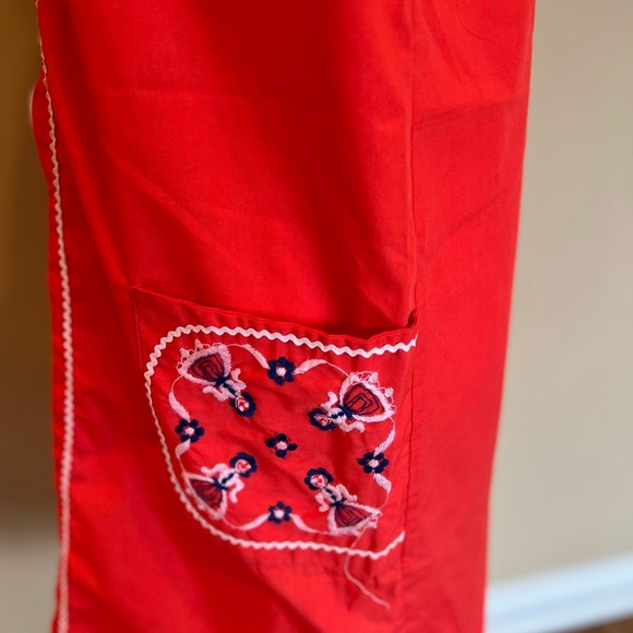 Vintage KENROSE Ken Robes Size 12 Embroidered Red Lounge Day Dress Robe Zip Up - Picture 12 of 16